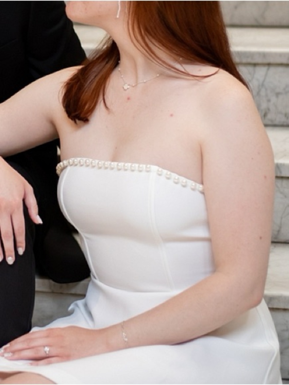 Altar'd State White Dress with Pearl Accents - Picture 4 of 5